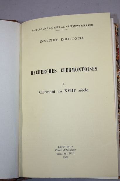 RECHERCHES CLERMONTOISES. 
Clermont, Faculté...