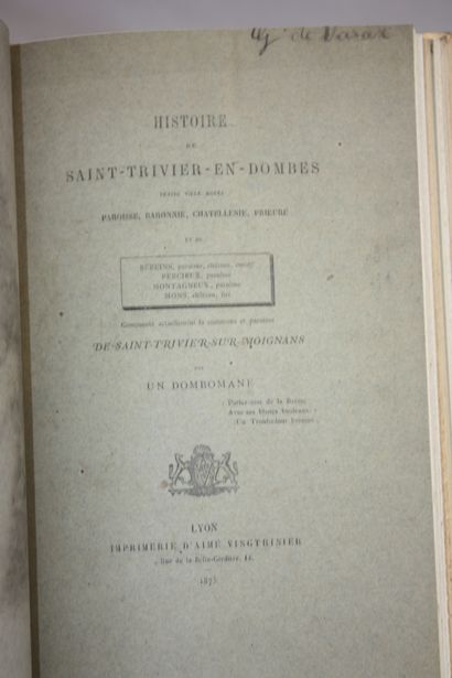 VARAX (P. de). La Seigneurie de Jarnieux...