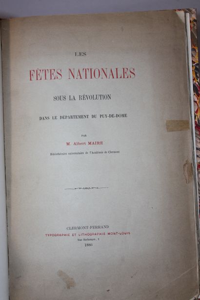 MAIRE (Albert). Les Fêtes nationales sous...