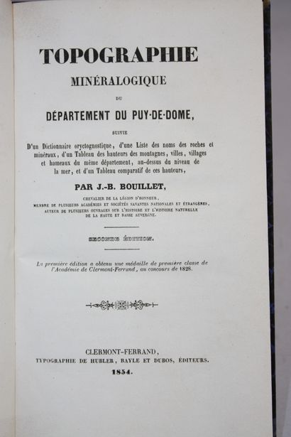 BOUILLET. Topographie minéralogique du département...