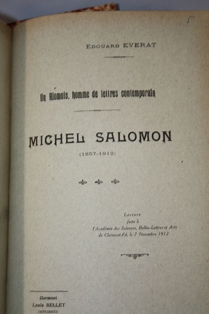 [DROIT - AUVERGNE]. 
EVERAT (Edouard). Mélange....