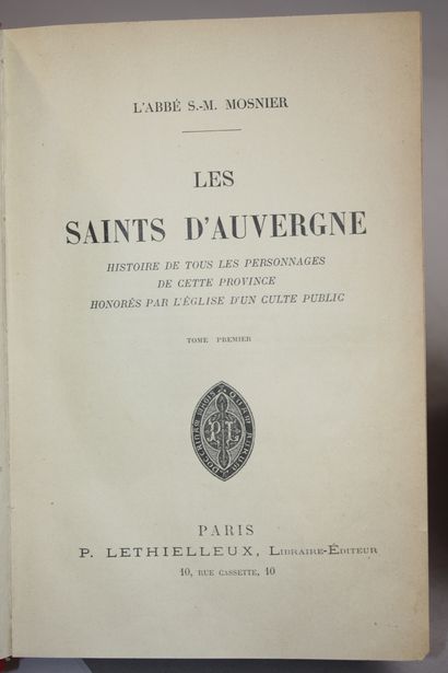MOSNIER. Les saints d'Auvergne.
P., Lethielleux,...