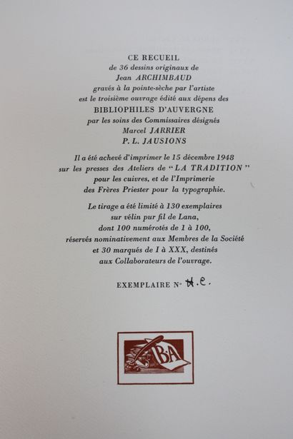 ARCHIMBAUD (J.). Auvergne, recueil de pointes...