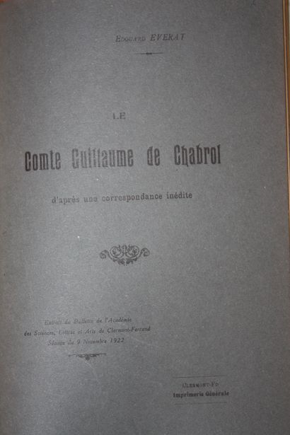 [DROIT - AUVERGNE]. 
EVERAT (Edouard). Mélange....