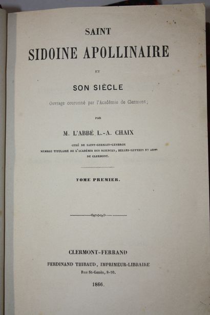 CHAIX (Abbé). Saint Sidoine Apollinaire et...