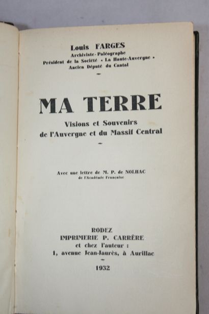 [AUVERGNE]. 3 volumes :
FARGES (Louis). Ma...