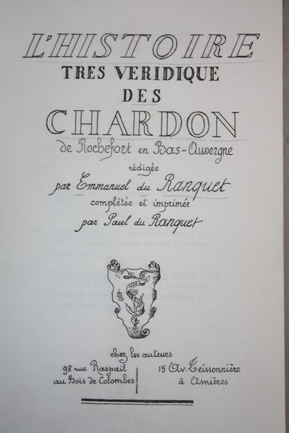 RANQUET (Emmanuel et Paul du). L'histoire...