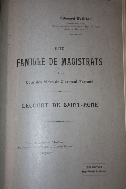 [DROIT - AUVERGNE]. 
EVERAT (Edouard). Mélange....