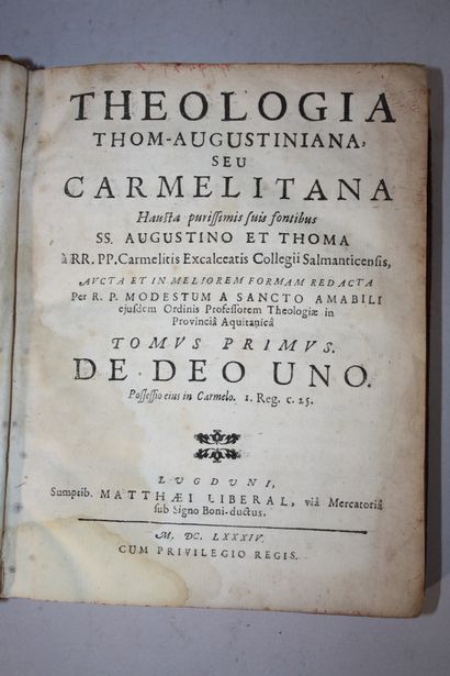 MODESTE DE SAINT-AMABLE. Theologia Thom-Augustiniana,...