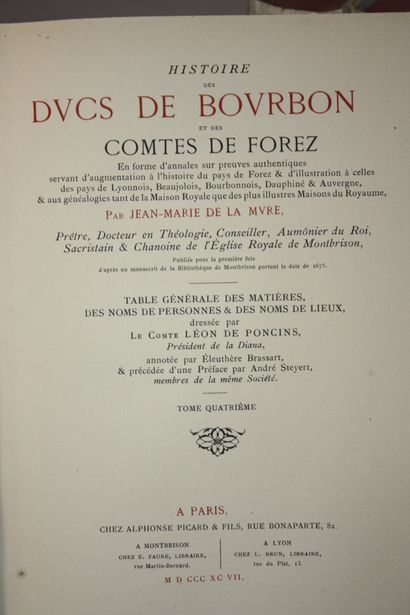 LA MURE (Jean-Marie de). Histoire des Ducs...
