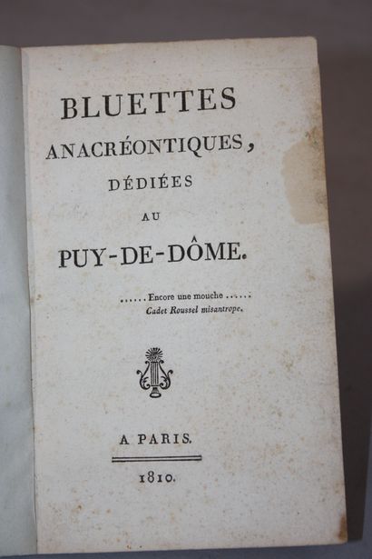 Bluettes anacréontiques dédiées au puy de...
