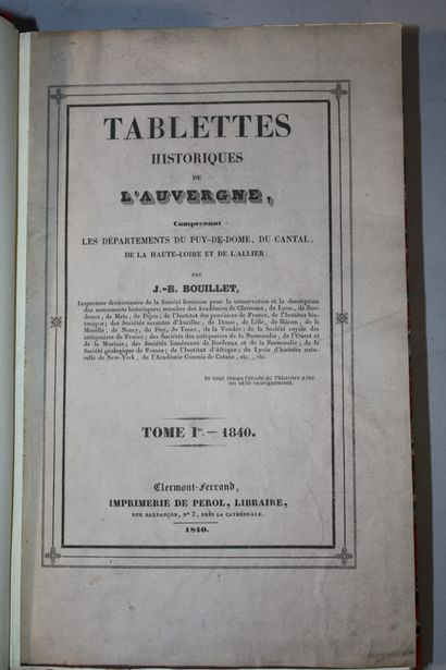 BOUILLET (Jean-Baptiste). Tablettes historiques...