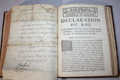 [GRANDS JOURS]. Recueil des arrests, déclarations,...