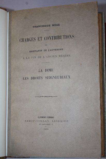MEGE. Charges et contributions des habitants...