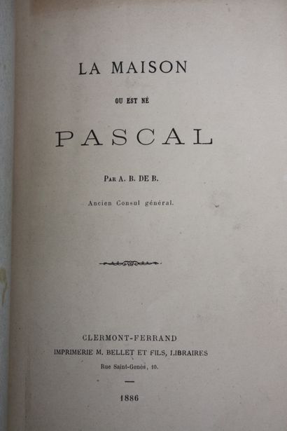 AUVERGNE VARIA. Recueil factice de diverses...
