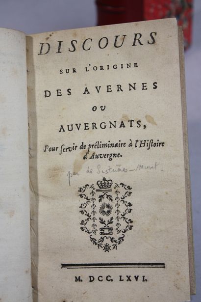 [AUVERGNE - PIECES DIVERSES]. 2 volumes....