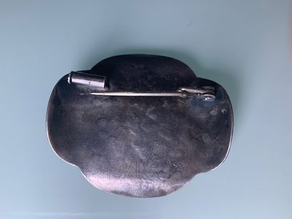 JEAN AUGIS. Modernist brooch in silver (800...