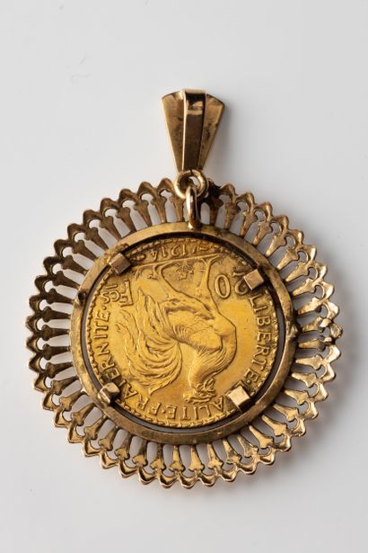 Pendant adorned with a 20 franc Marianne...