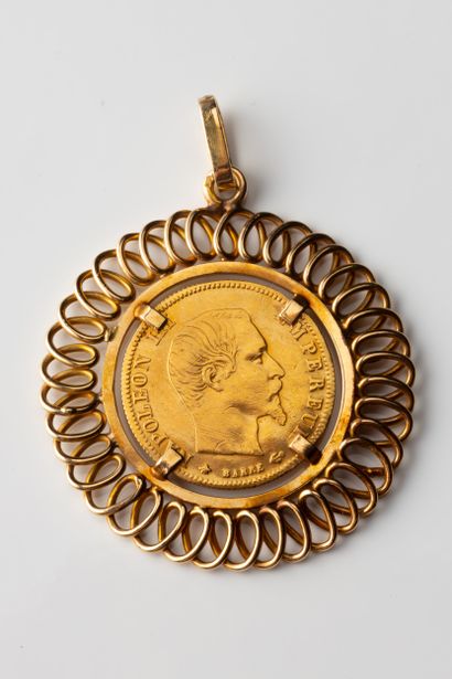 Pendant adorned with a 5-franc Napoléon III...