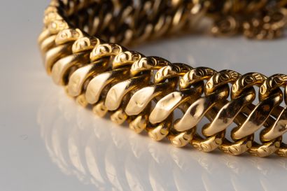 Bracelet maille américaine en or jaune (750...