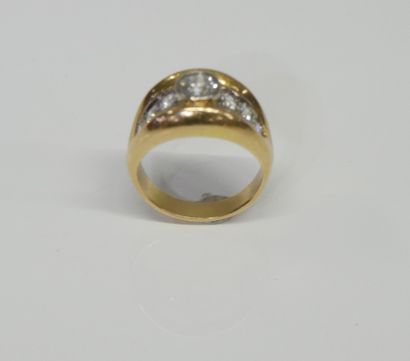Yellow and white gold (750 thousandths) band...
