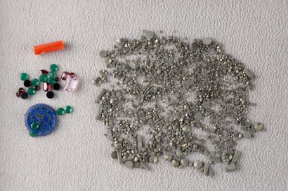 Lot of marcasites. A lapis lazuli, a coral...