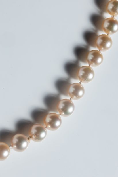 Long necklace of 106 banch cultured pearls,...