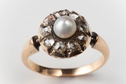 Bague marguerite pompadour ancienne centrée...