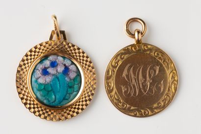 Set of 2 pendants:
- One monogrammed, the...