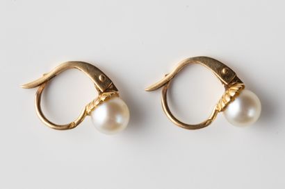 Pair of yellow gold (750 thousandths) earrings...
