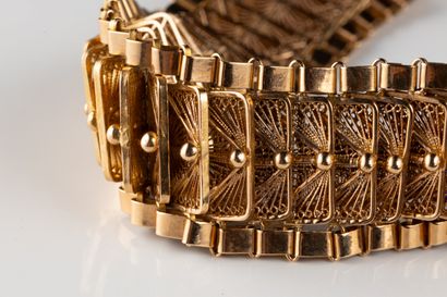 Supple bracelet decorated with rectangular...