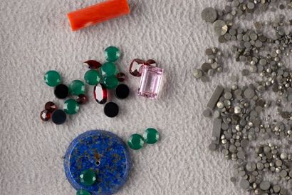 Lot of marcasites. A lapis lazuli, a coral...