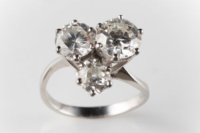 Bouquet ring in white gold (750 thousandths)...