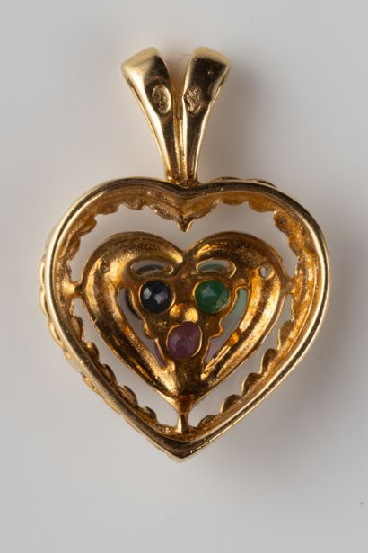 Pendentif coeur en or jaune (750 millièmes)...