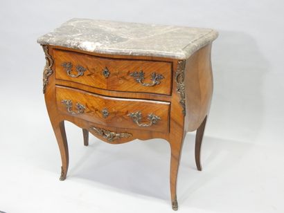 Louis XV style wood and marble chest of drawers
height:...