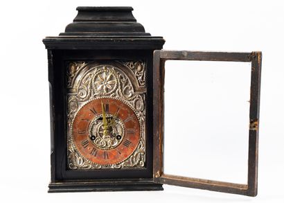 Louis XIV-style religious clock in blackened...