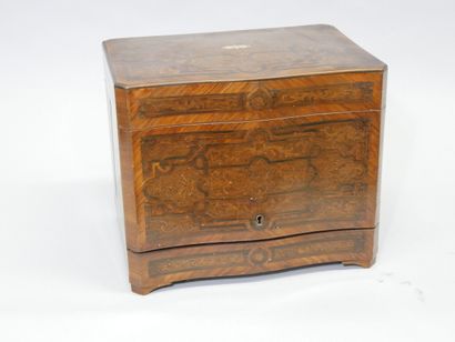 Rosewood veneered liquor cabinet with scroll...
