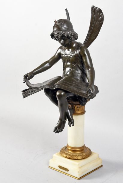 CHARRON A. 
Genius of science. 
Black patina...