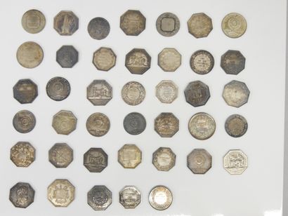 Lot of 40 silver tokens of notaries composed...