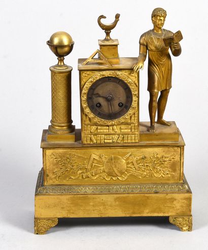 Pendule en bronze doré à l'Allégorie de la...