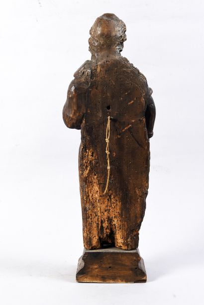 Carved walnut Virgin or Saint 
Probably French,...