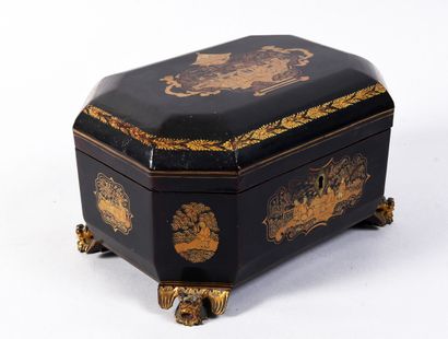 JAPAN - 19th century 
Lacquer tea caddy with...