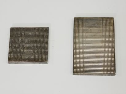 Silver cigarette box, vermeil interior, Minerve...