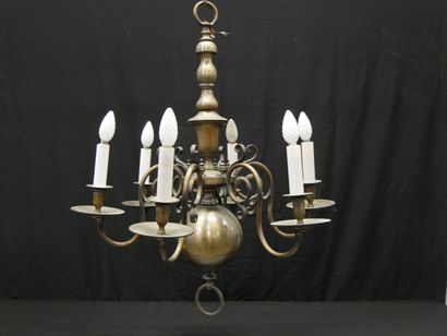 Dutch brass chandelier 
19th century 
Height...