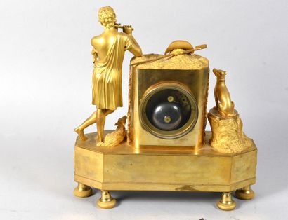 Chased ormolu clock featuring Orpheus playing...