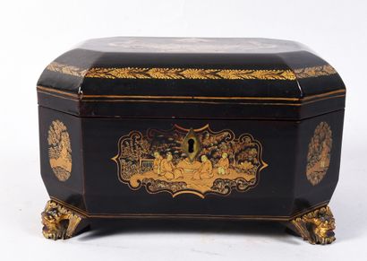 JAPAN - 19th century 
Lacquer tea caddy with...