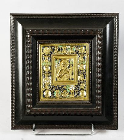 RUSSIA - 20th century 
Brass and polychrome...