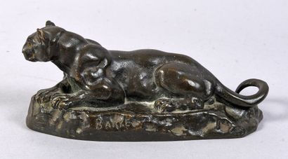 BARYE (after)
Reclining panther, 
height...
