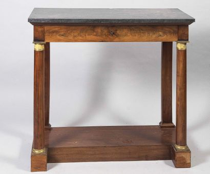 Mahogany and mahogany veneer console table...