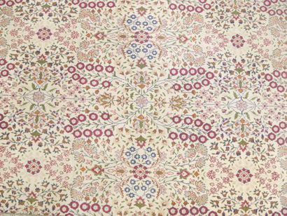 Large wool carpet, cream background, red...